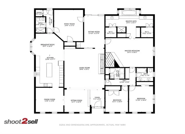 a black and white photo of a living room