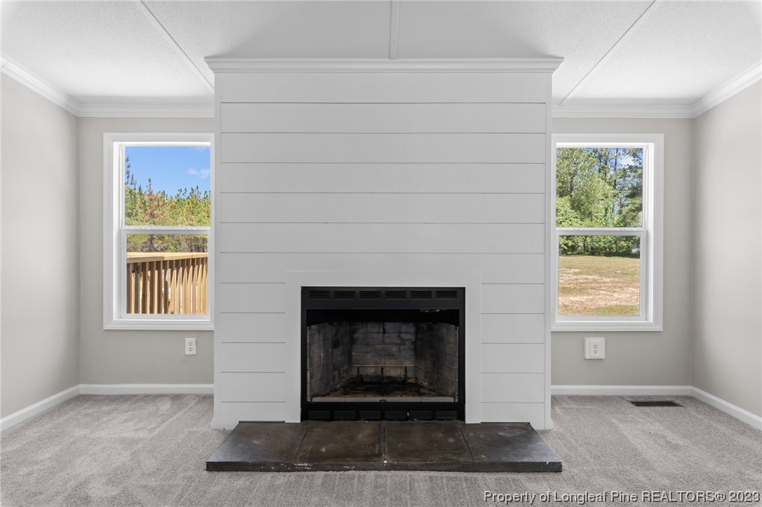 1770 Ashemont Road Aberdeen, NC 28315 - Photo 5 of 29 an empty room with a fireplace and windows
