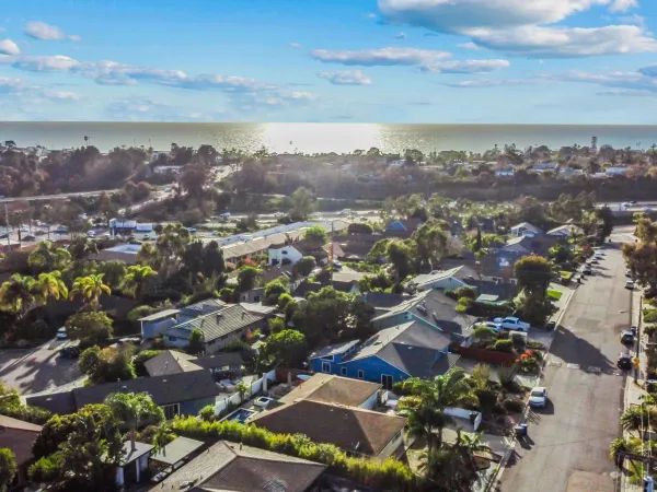 an aerial view of a city