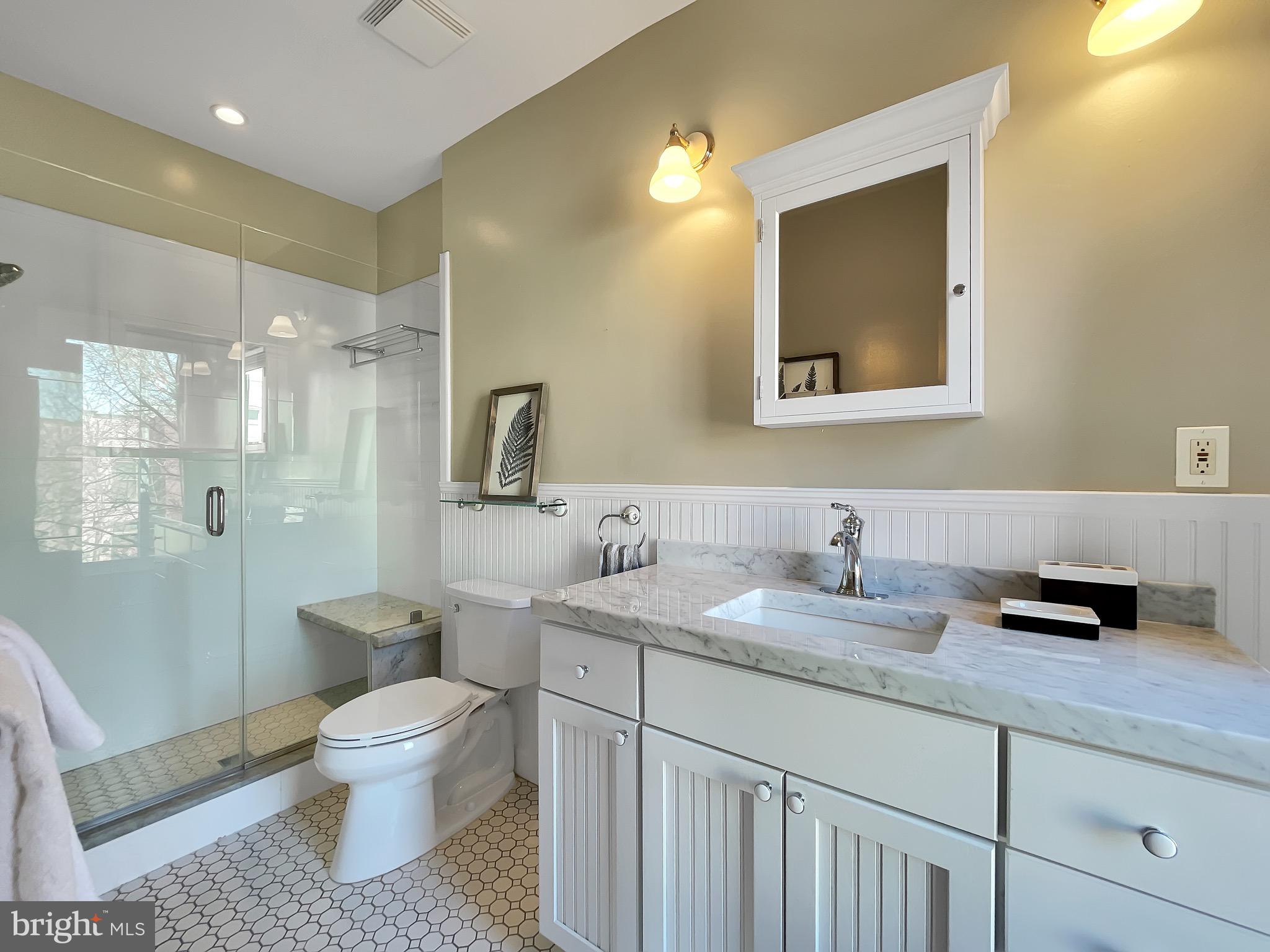 323 E Street Northeast Washington, DC 20002 - Photo 26 of 84 Seamless shower surround & marble counter in BA