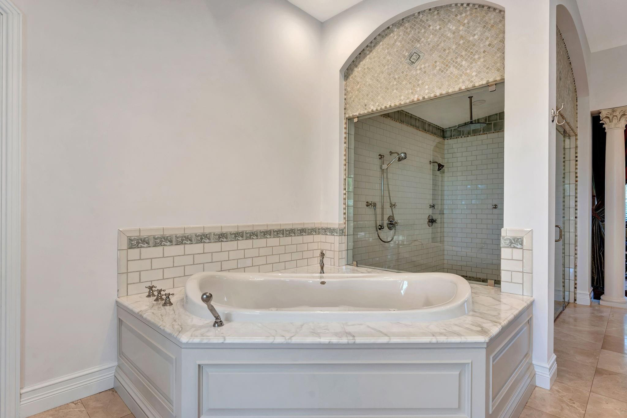 3460 Windmill Ranch Road Weston, FL 33331 - Photo 39 of 75 a bathroom with a granite countertop sink a mirror and shower