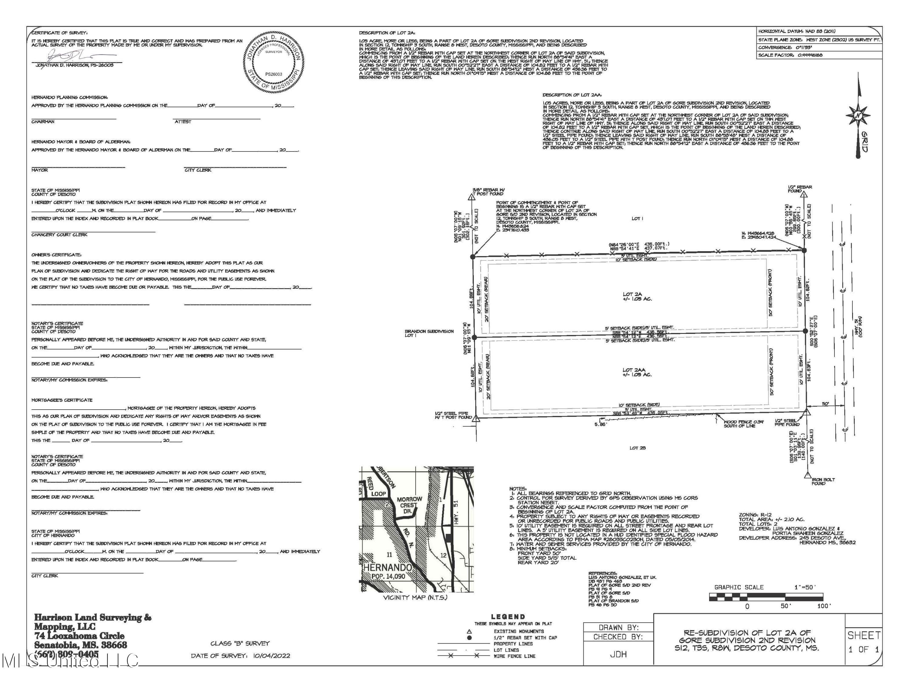 2 A Us-51 Hernando, MS 38632 - Photo 2 of 7 RESUBOFLOT2AGORESD2NDREVFINALDIGITALSIGN
