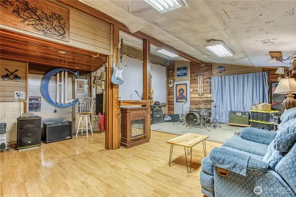 a outdoor living space with furniture