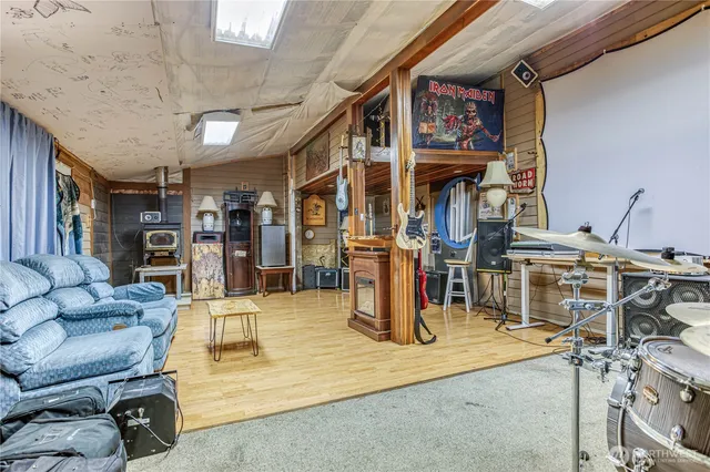 a living room with furniture