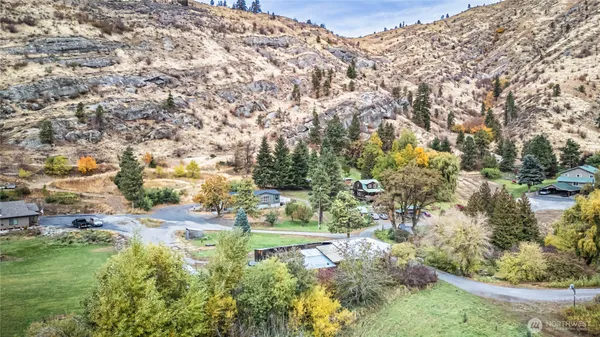 a view of a city with mountains in the background
