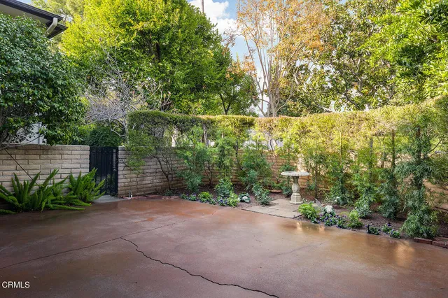 a backyard of a house with lots of green space and glass windows