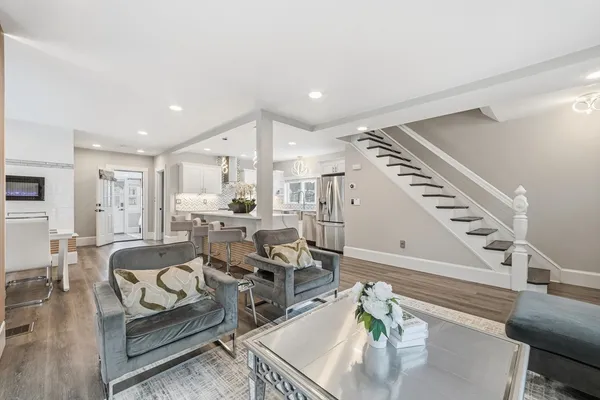 a living room with furniture