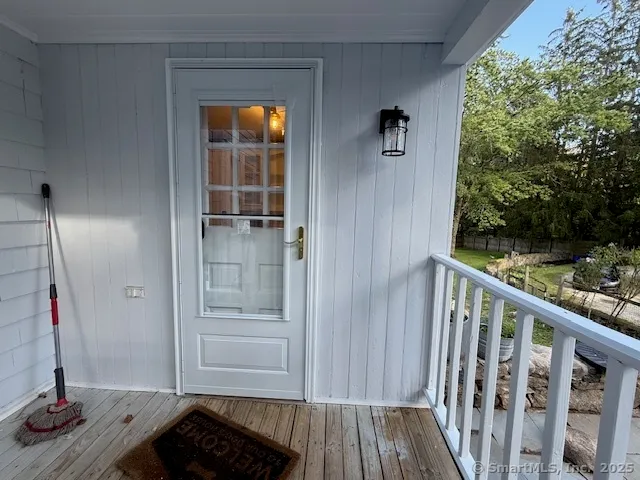 a view of front door and porch