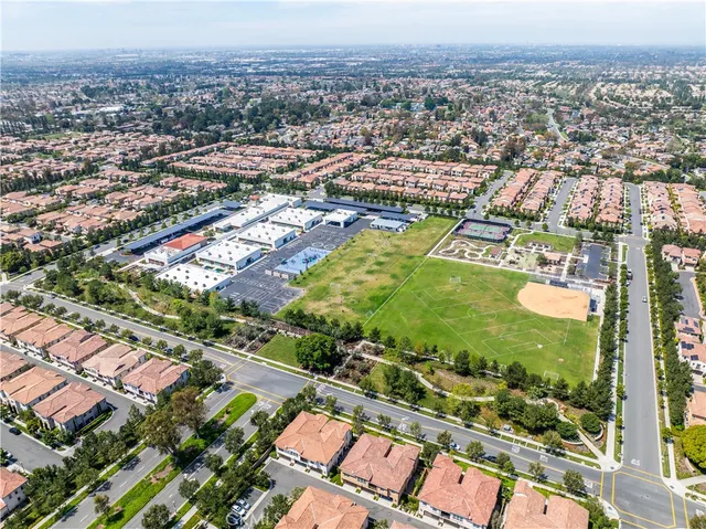 an aerial view of a city