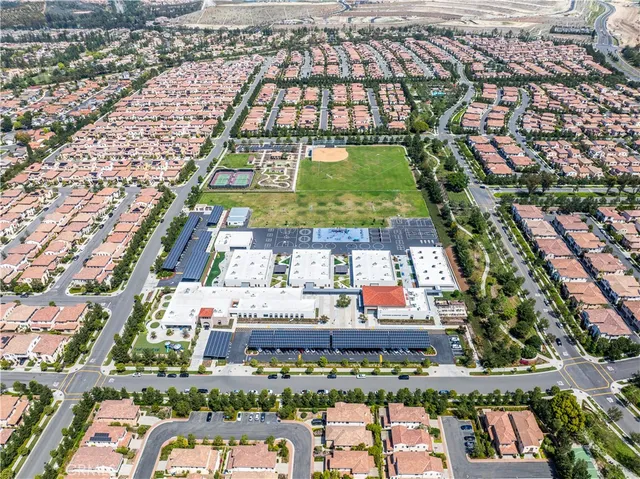 an aerial view of a city