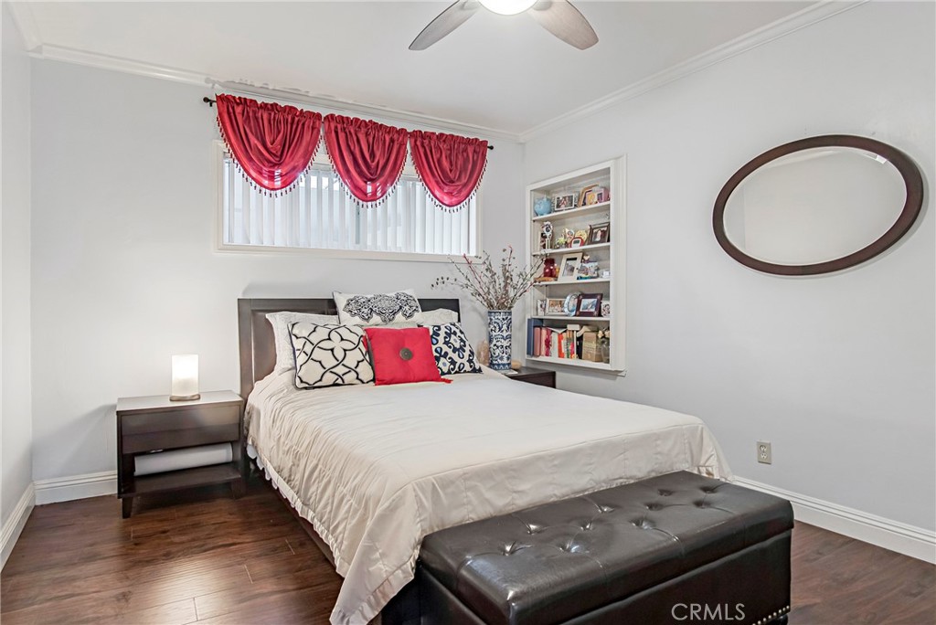 3025 Halsey Avenue Arcadia, CA 91006 - Photo 18 of 42 a bedroom with a bed and a chandelier