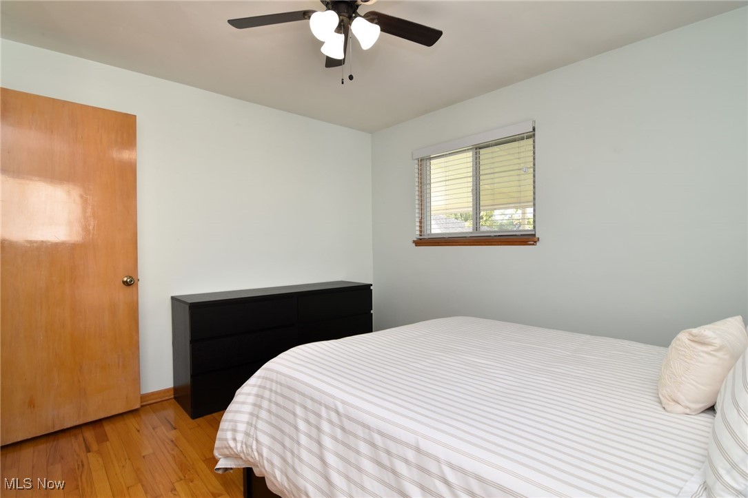 317 Nobottom Road Berea, OH 44017 - Photo 25 of 49 Bedroom with light hardwood / wood-style flooring and ceiling fan