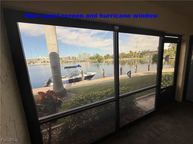 a view of a glass door and from a balcony