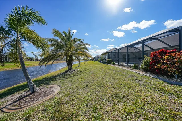 a view of a yard with a slide