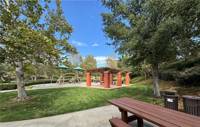 a view of a chairs in a park