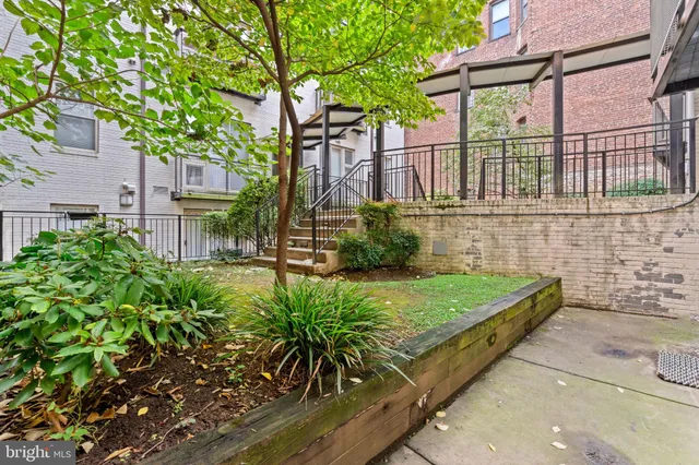 a view of balcony with garden