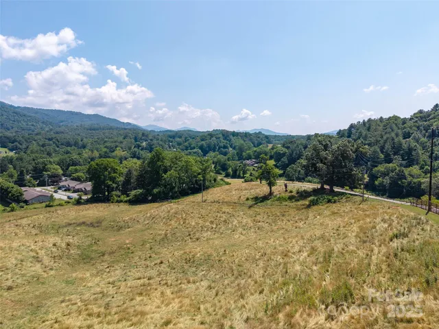 a aerial view of a house with a yard and lake view