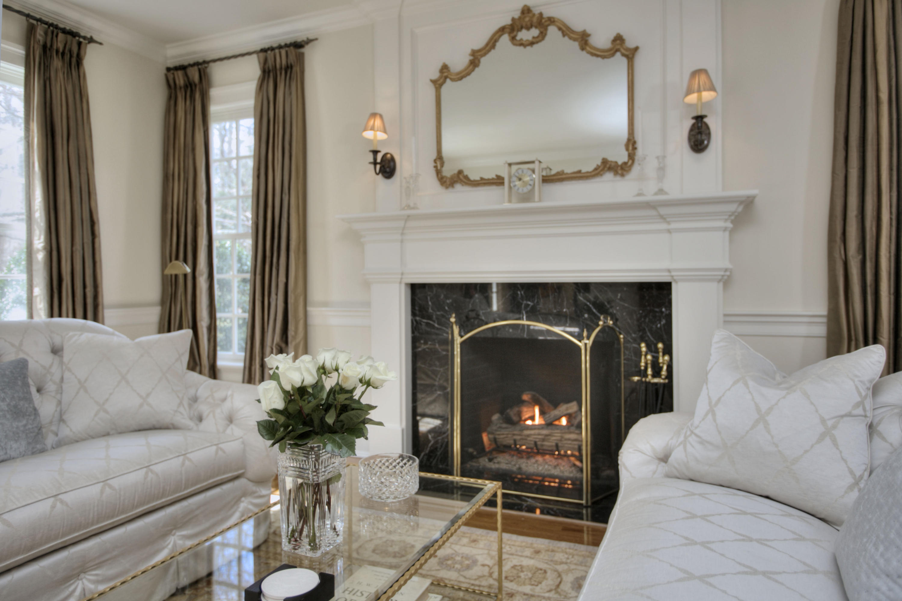 550 Brookside Road New Canaan, CT 06840 - Photo 6 of 32 a living room with furniture and a fireplace
