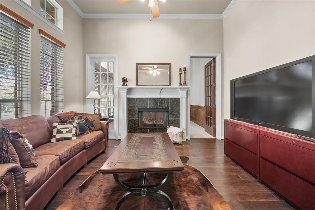 3904 Edna Valley Court Flower Mound, TX 75022 - Photo 6 of 36 a living room with furniture and a fireplace or television
