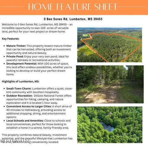 $550,000 | 0 Ben Sones Road, Lumberton, MS 39455