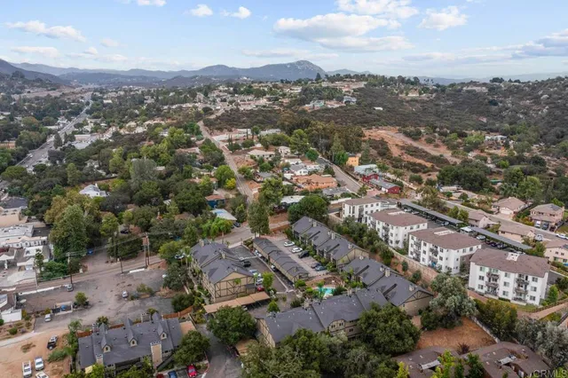 an aerial view of a city
