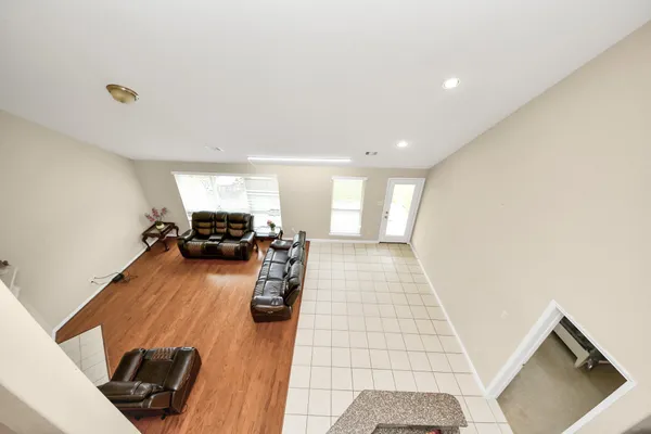 a view of a living room with furniture