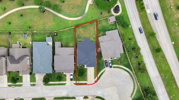 an aerial view of a house