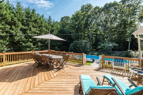 a view of balcony with outdoor seating