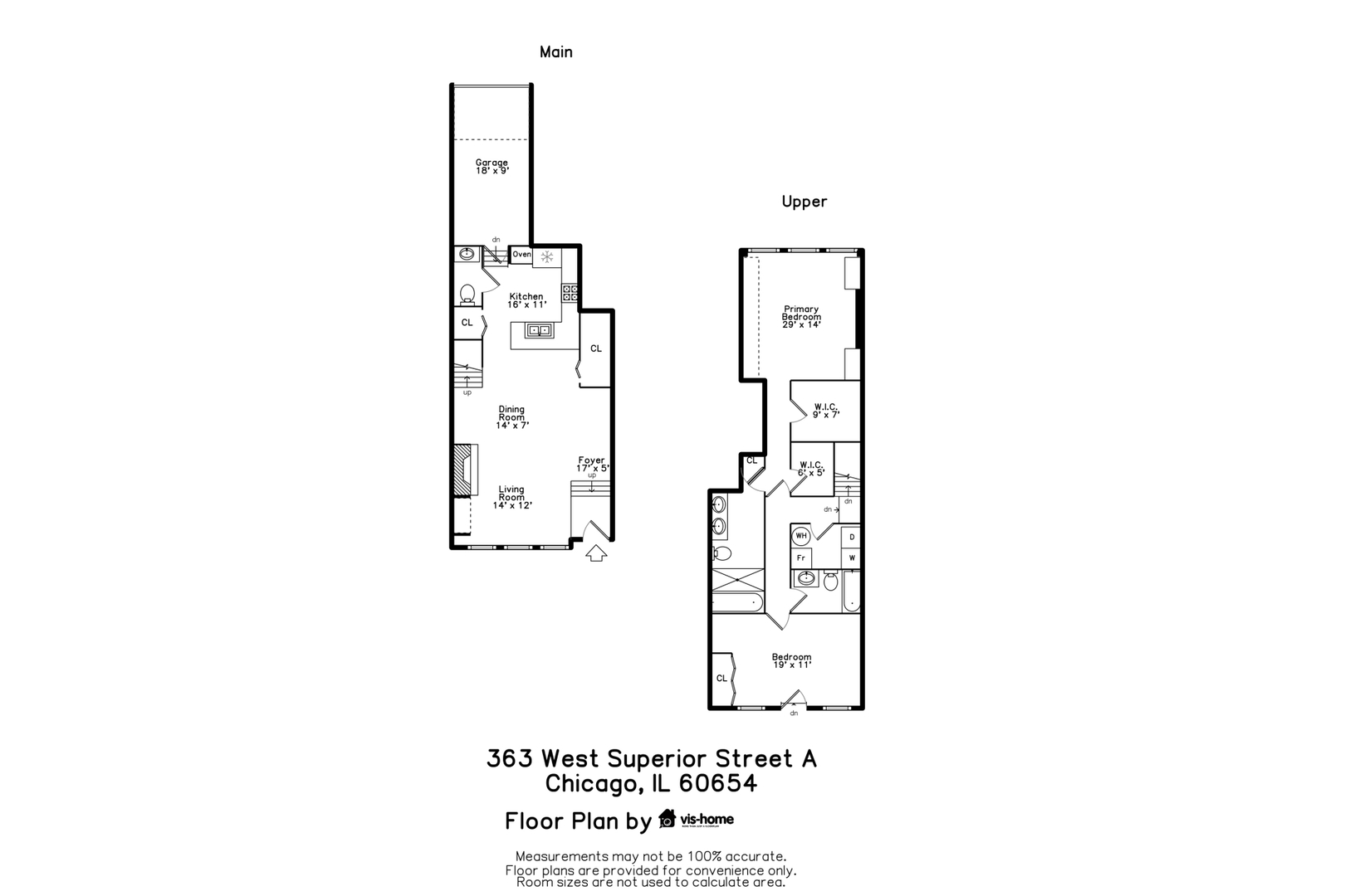 363 West Superior Street, Unit A Chicago, IL 60654 - Photo 16 of 18 a picture of a floor plan