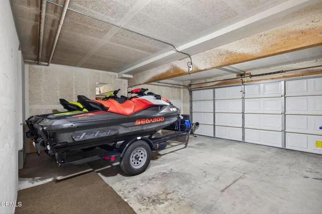 a car parked in a garage