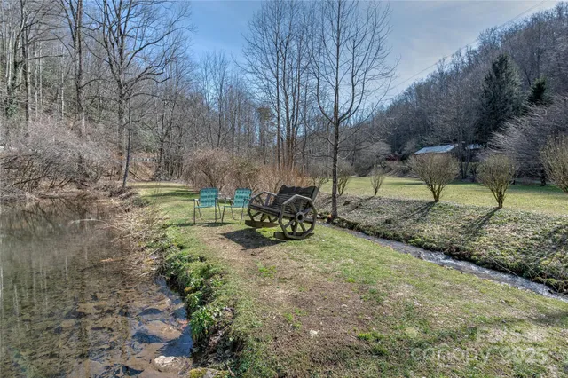 a view of a yard with slide