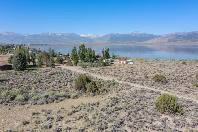 a view of lake with mountain