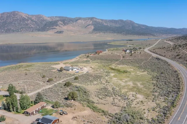 a view of lake with mountain