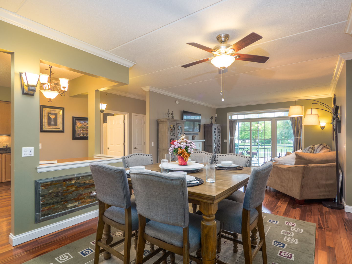 133 West Palatine Road, Unit 103A Palatine, IL 60067 - Photo 7 of 16 a view of a dining room with furniture window and outside view