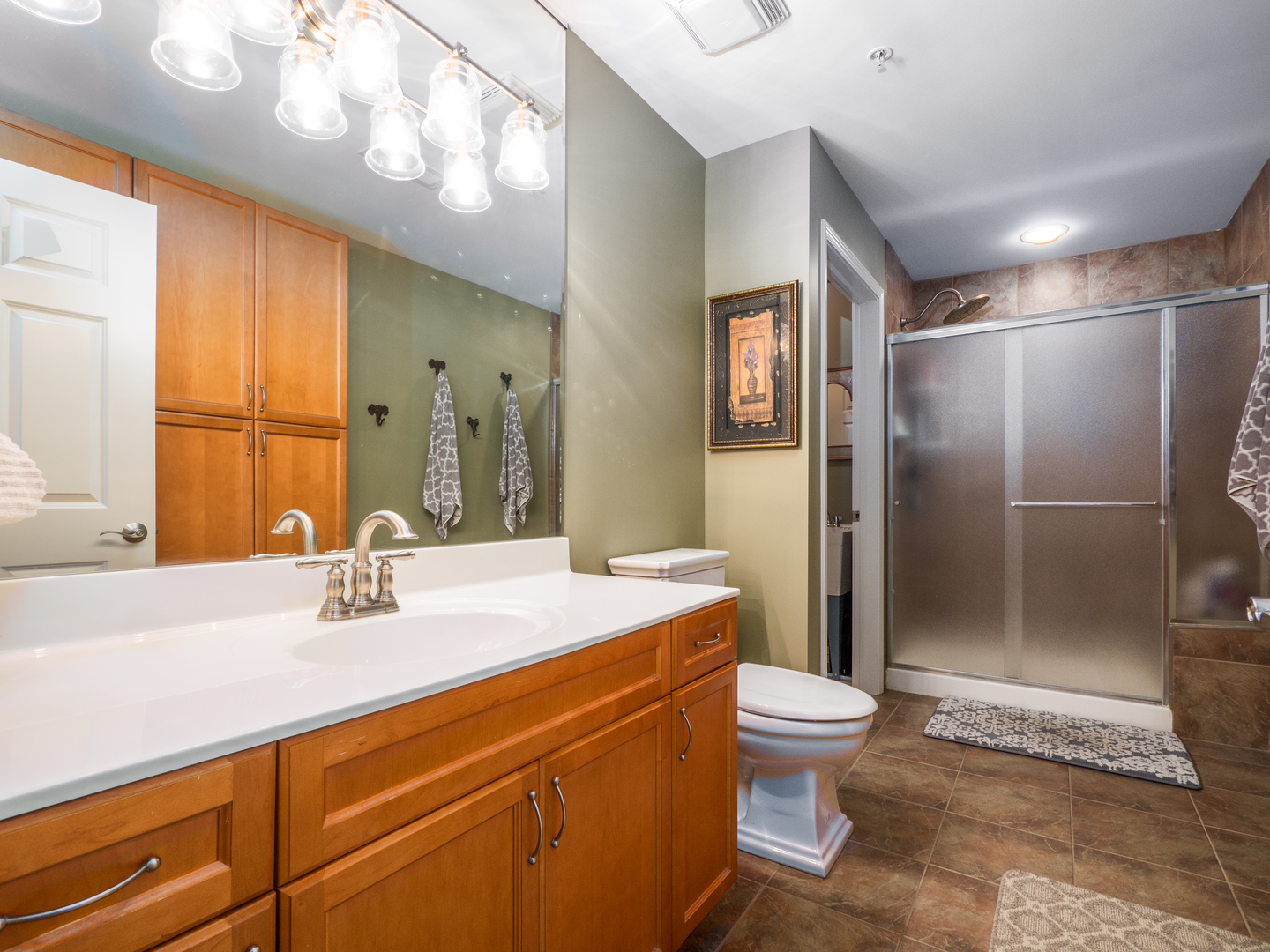 133 West Palatine Road, Unit 103A Palatine, IL 60067 - Photo 9 of 16 a bathroom with a sink a toilet and shower