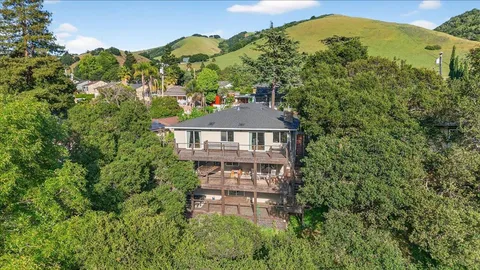 an aerial view of a house