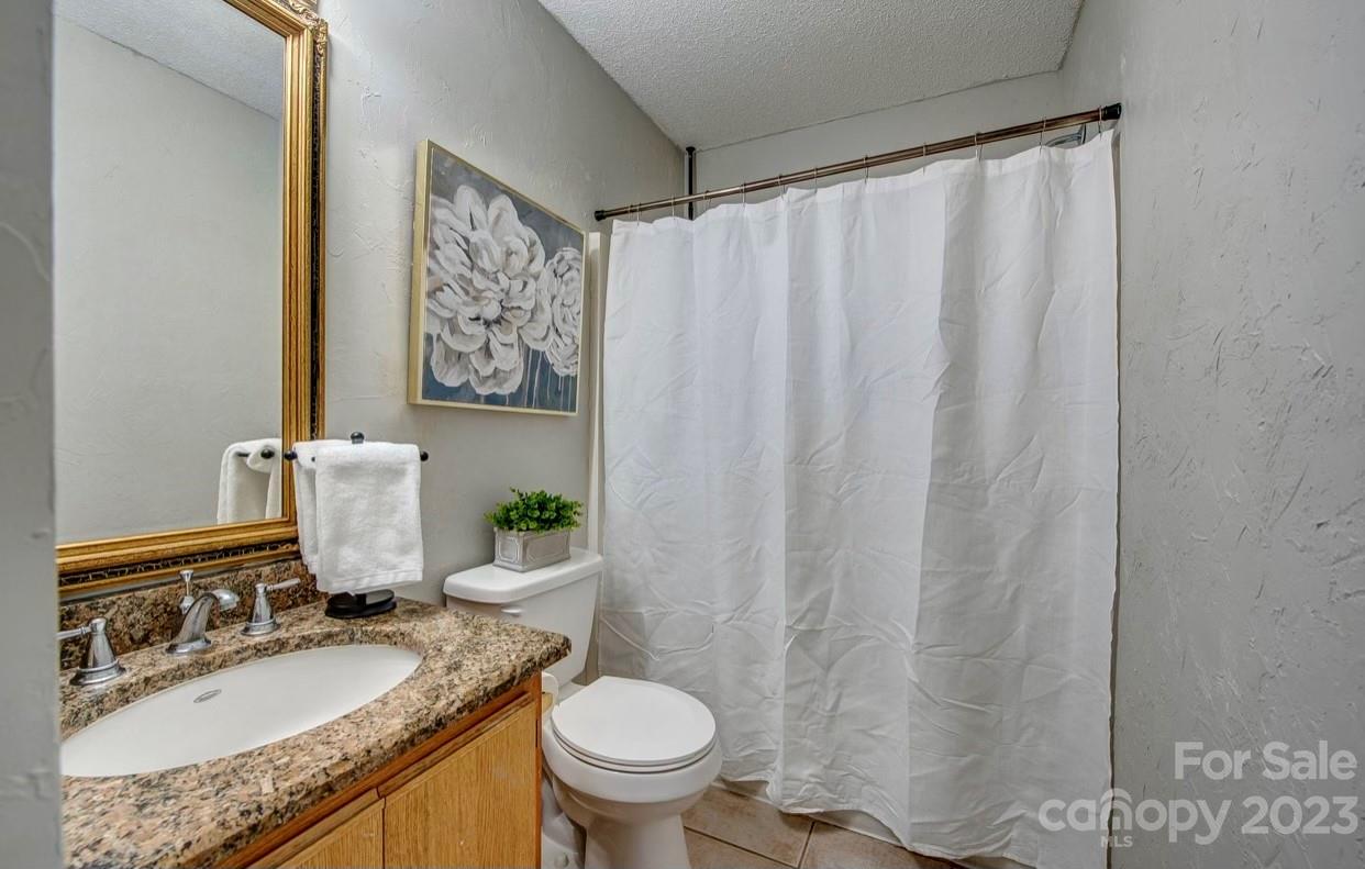 363 Griggs Road Clover, SC 29710 - Photo 18 of 26 a bathroom with a granite countertop sink toilet and shower