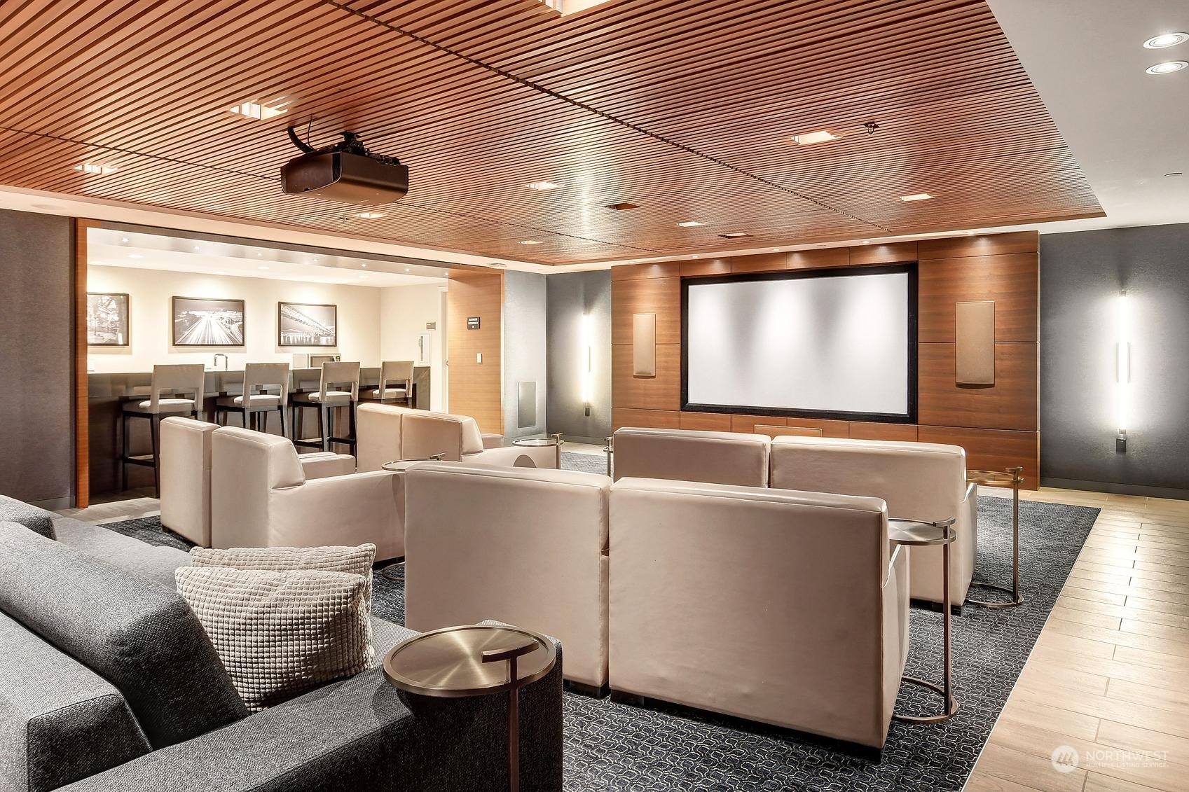 583 Battery Street, Unit 2708N Seattle, WA 98121 - Photo 23 of 30 a living room with furniture and a flat screen tv