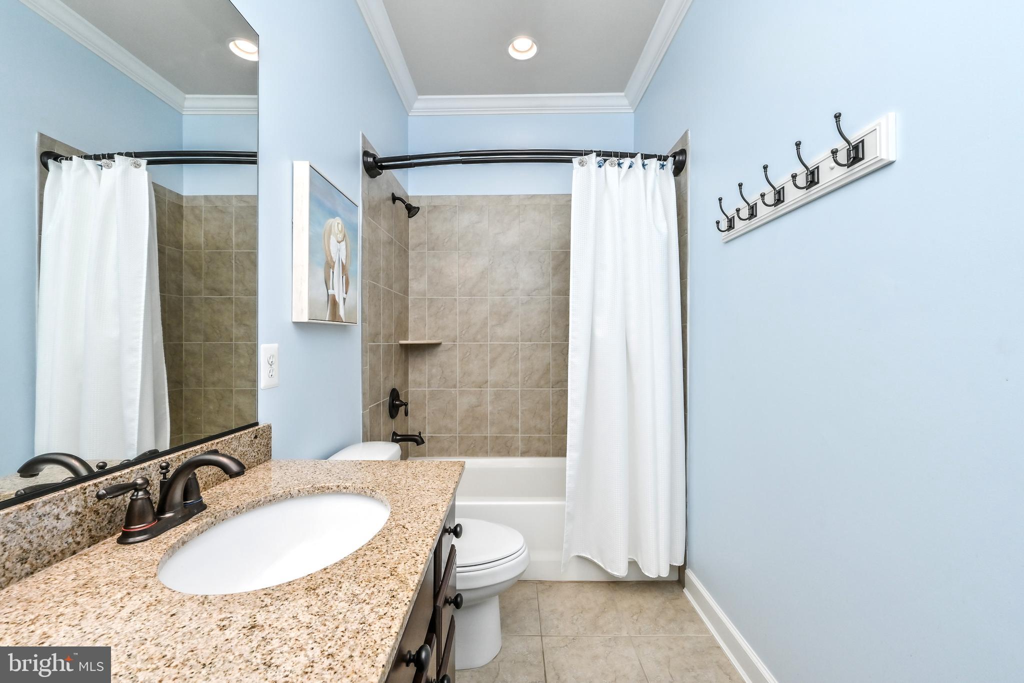 24947 Earlsford Drive Chantilly, VA 20152 - Photo 31 of 40 a bathroom with a granite countertop sink toilet and shower