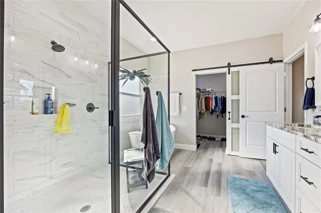 closeup of a bathroom with a shower
