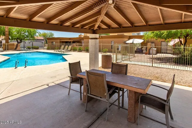 a view of a house with a patio