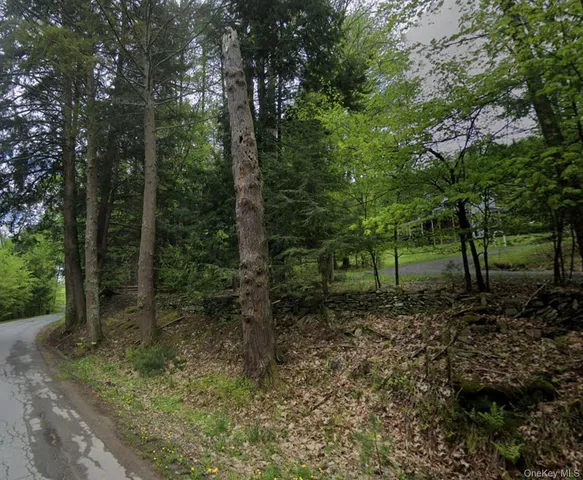a green field with lots of trees