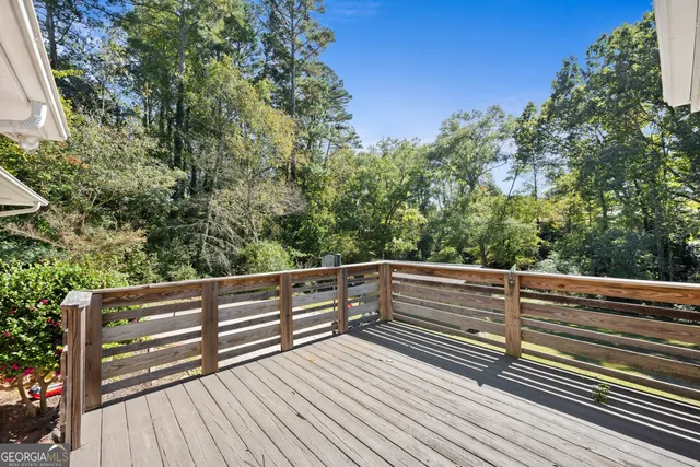 a view of deck and yard