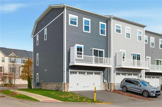 a car parked in front of a building