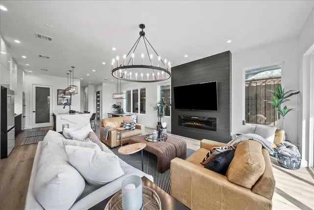 a living room with furniture