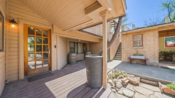 a view of a house with a patio