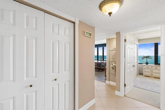 a balcony with an ocean view