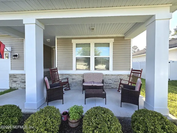 a living room filled with furniture