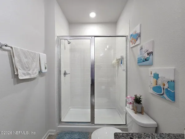 a bathroom with a shower