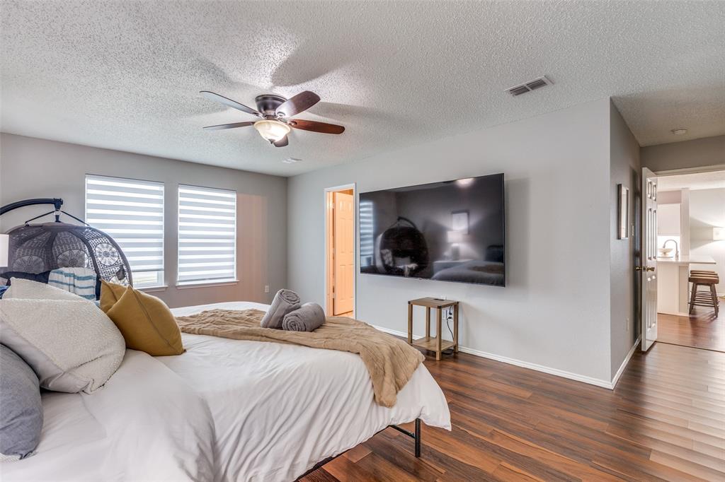 1425 Ridgecrest Drive Little Elm, TX 75068 - Photo 16 of 27 a bedroom with a bed and a flat screen tv
